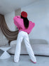 Knitted Sweater "CHOCOLATEY LOVE 7102" – Pink & Red